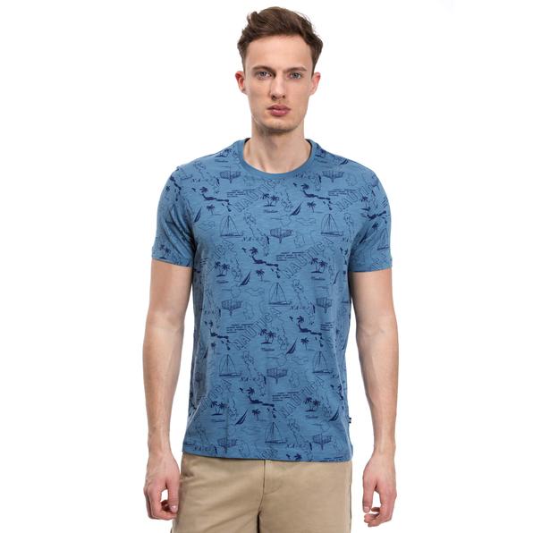 Nautica Erkek Slim Fit Mavi T-Shirt