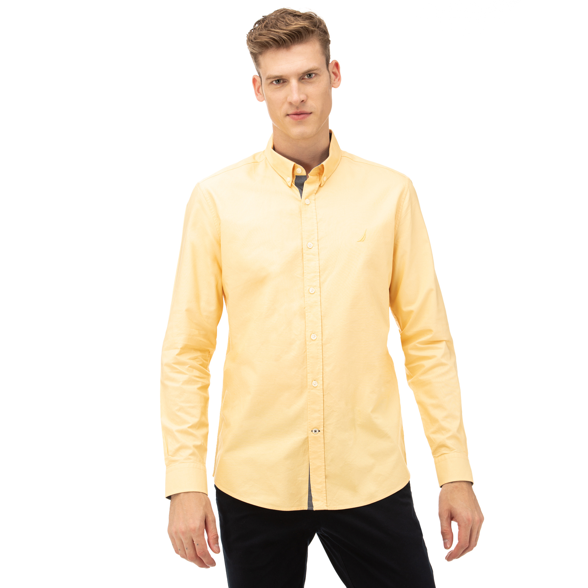 NAUTICA Erkek Sarı Slim Fit Gömlek