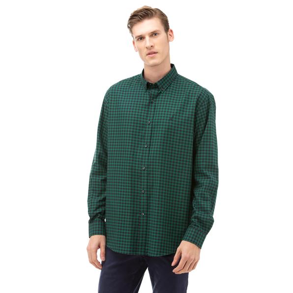 NAUTICA Erkek Yeşil Classic Fit Kareli Gömlek