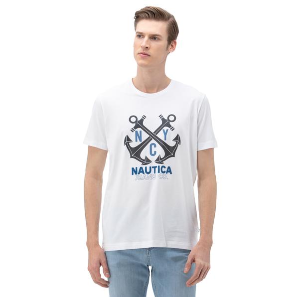 Nautica Erkek Beyaz T-Shirt. 2