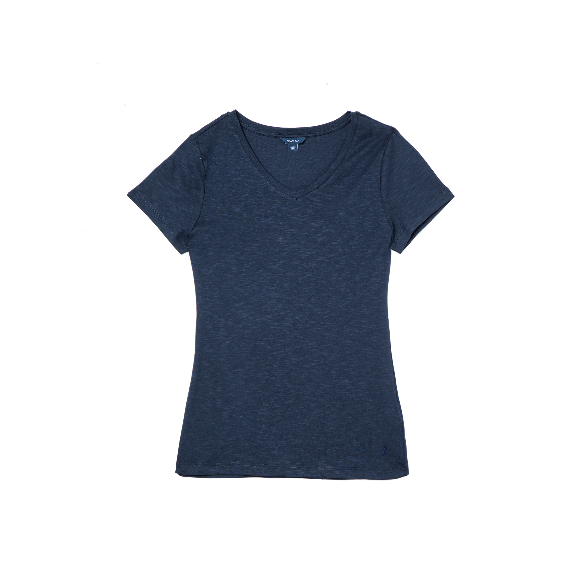 Nautica Kadın Lacivert V-Yaka T-Shirt. 1
