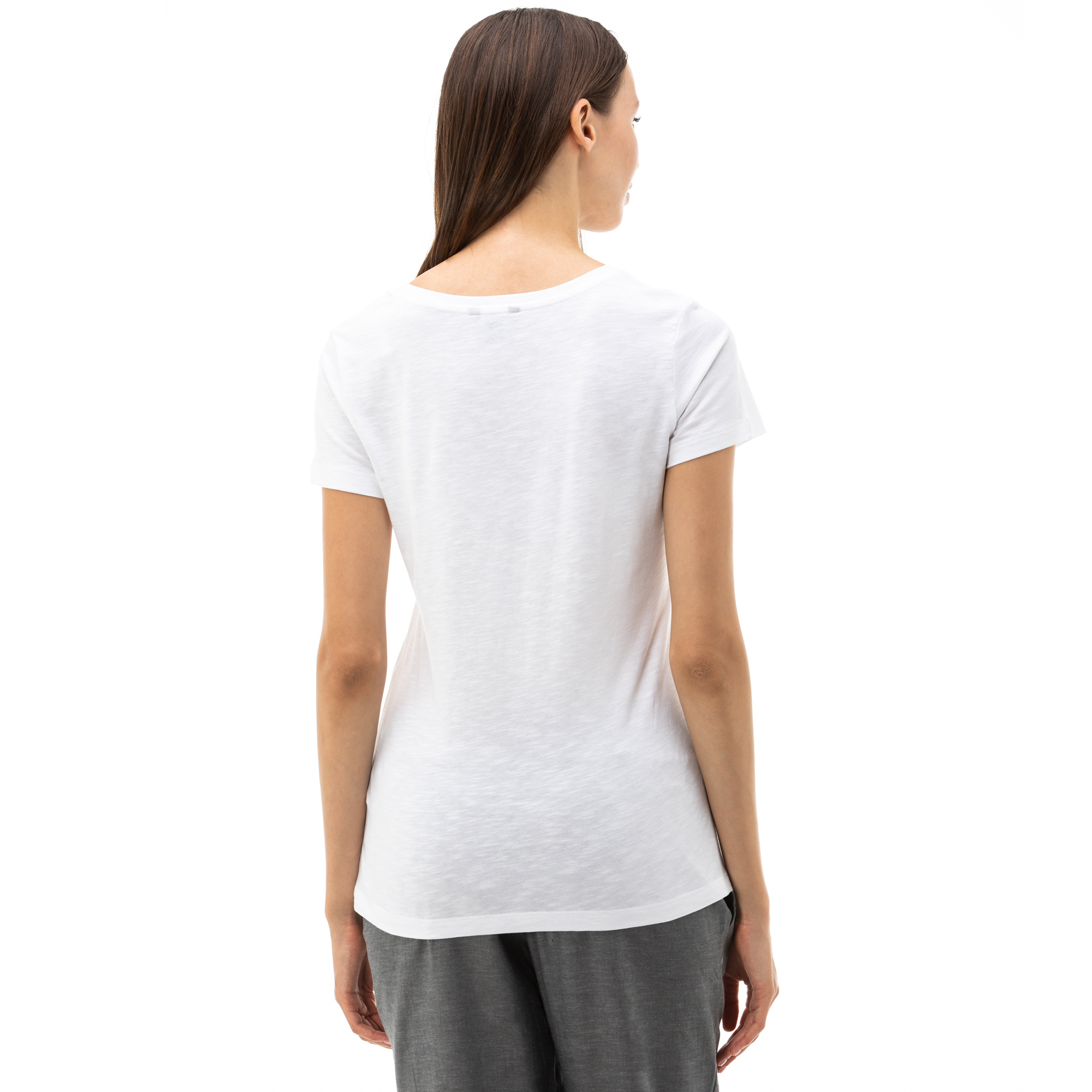 NAUTICA Kadın Beyaz V-Yaka T-Shirt