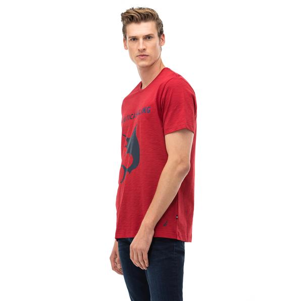 Nautica Erkek Kırmızı T-Shirt. 4