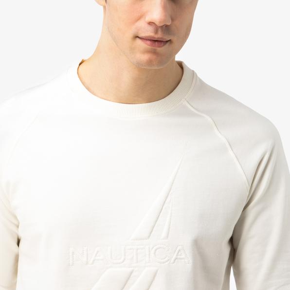 Nautica Erkek Kırık Beyaz Sweatshirt. 5