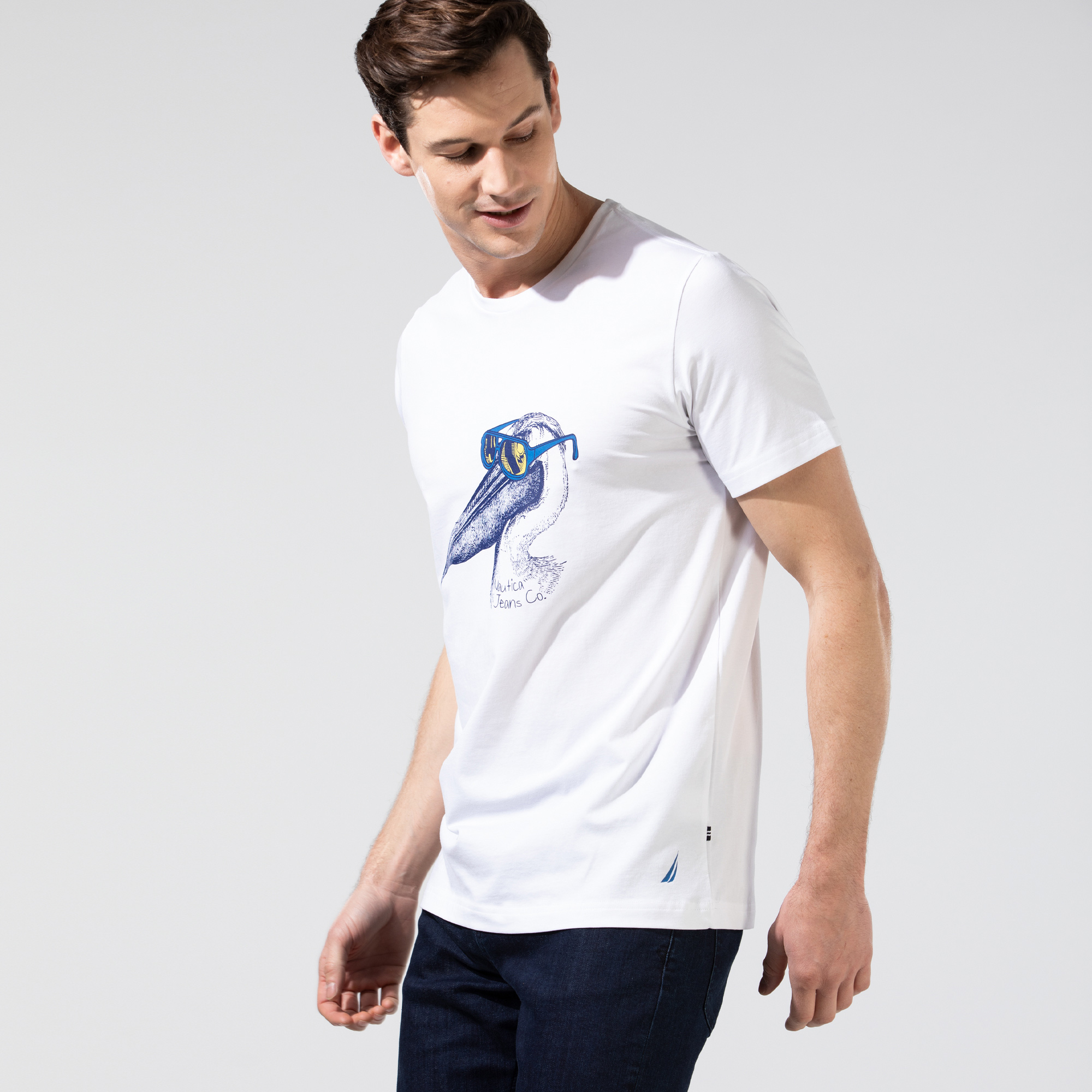 Nautica Erkek Beyaz T-Shirt. 1
